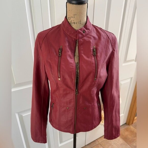 TCEC brand, gorgeous red faux Leather Jacket. Super cute!! - Picture 1 of 6